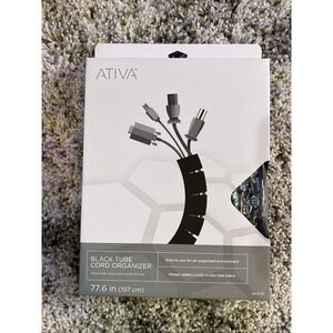 Ativa Cable Management Black Tube Cord‎ Organizer 77.6 inches CM07B 207-694